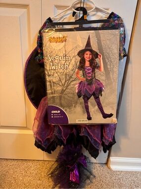 Spirit Purple and Black Sequin Witch Costume for Kids